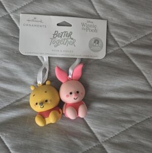 Hallmark Winnie the Pooh & Piglet Hanging Ornaments - Yellow & Pink